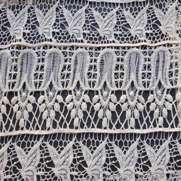 Soho Lady Y2K Crochet Tank Top Plus Size Cream Boho Butterflies Floral Festival - Picture 3 of 11